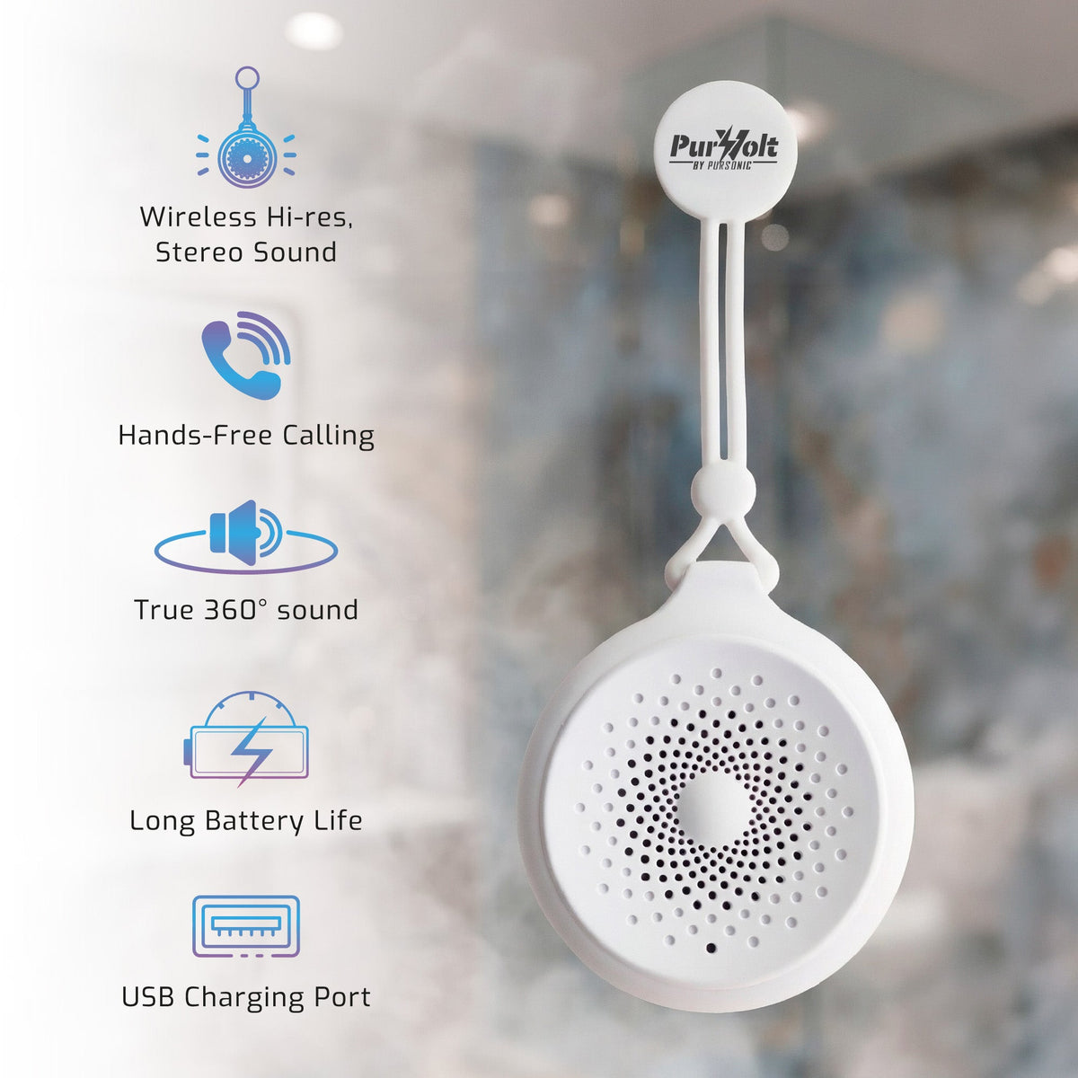 Pursonic Peak & Waterproof Wireless Speaker Bundle – 360° Hi-Res Sound