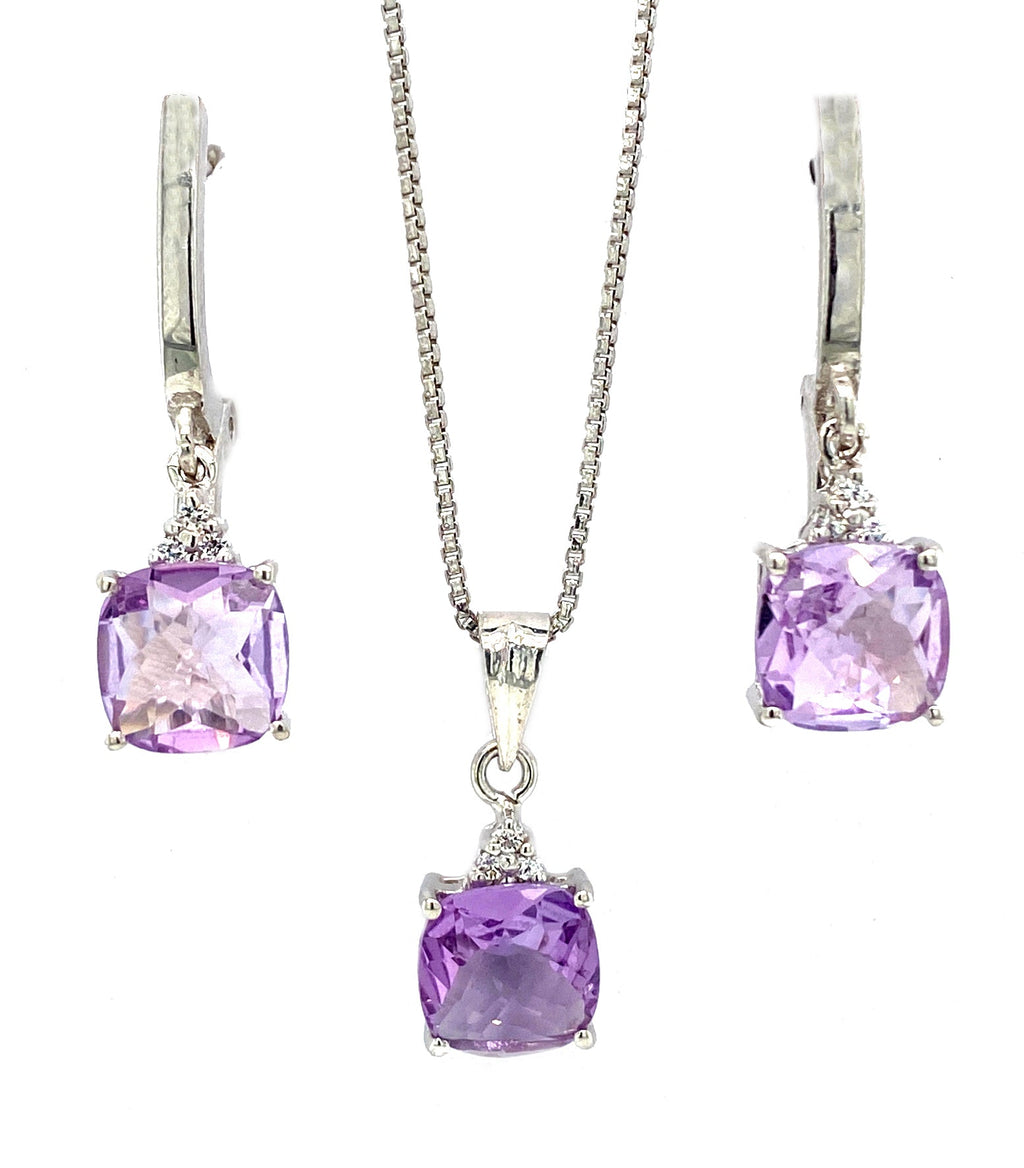 Amethyst Sterling Silver Jewellery Set III