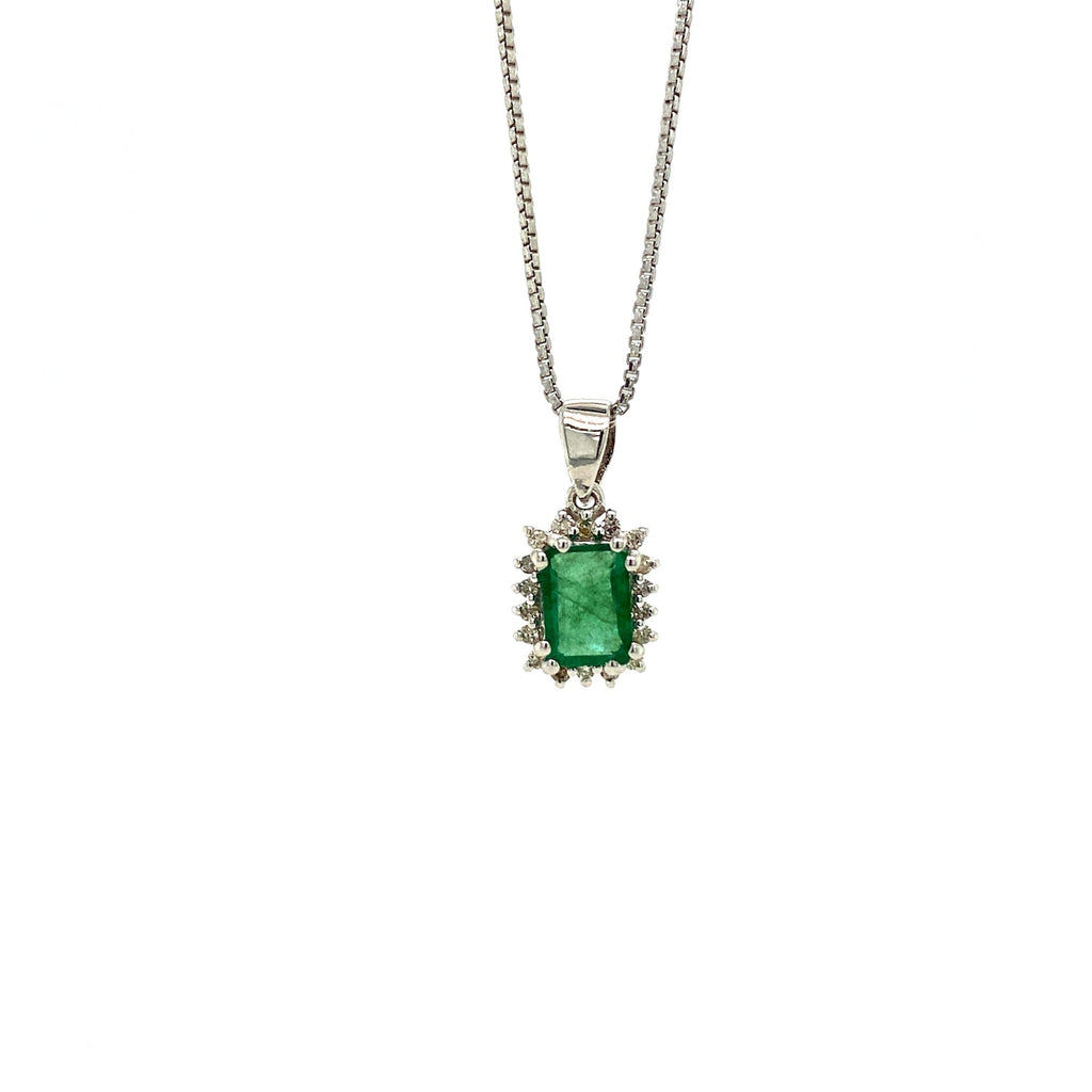 Emerald Sterling Silver Jewellery Set