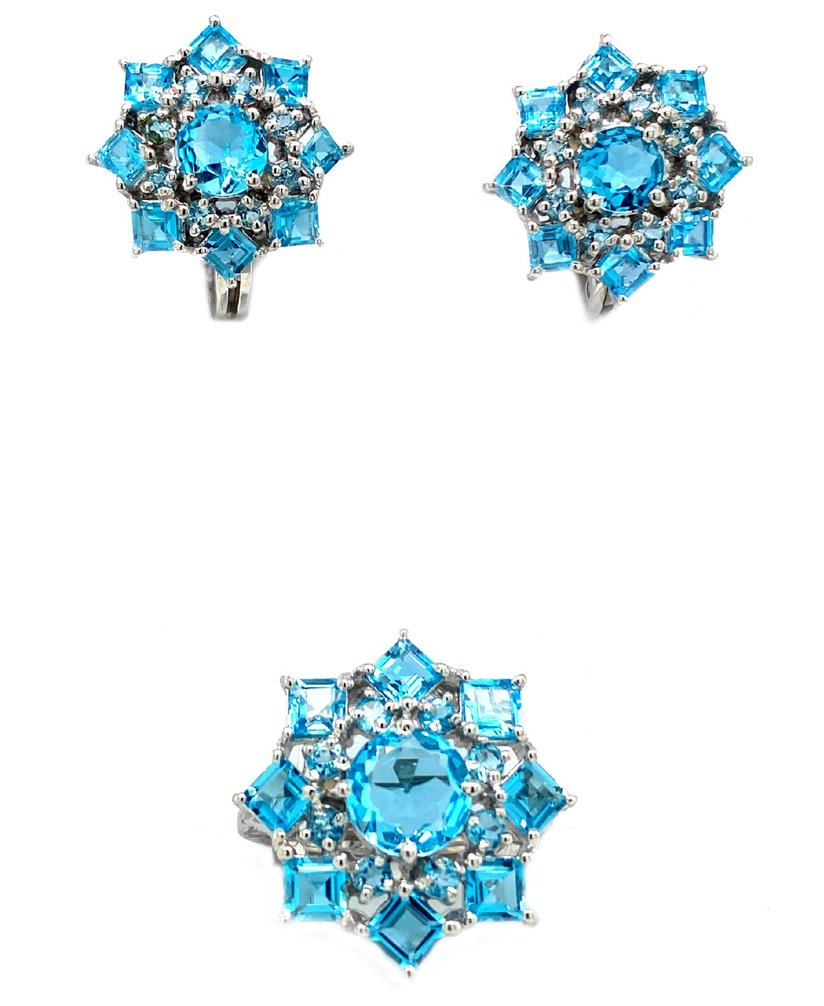 Blue Topaz Sterling Silver Jewellery Set