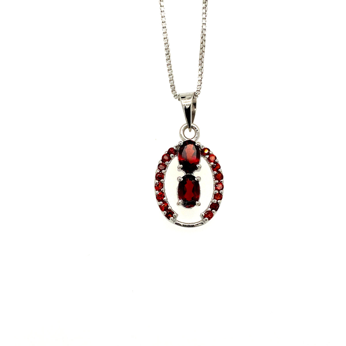 Garnet Sterling Silver Jewellery Set VI
