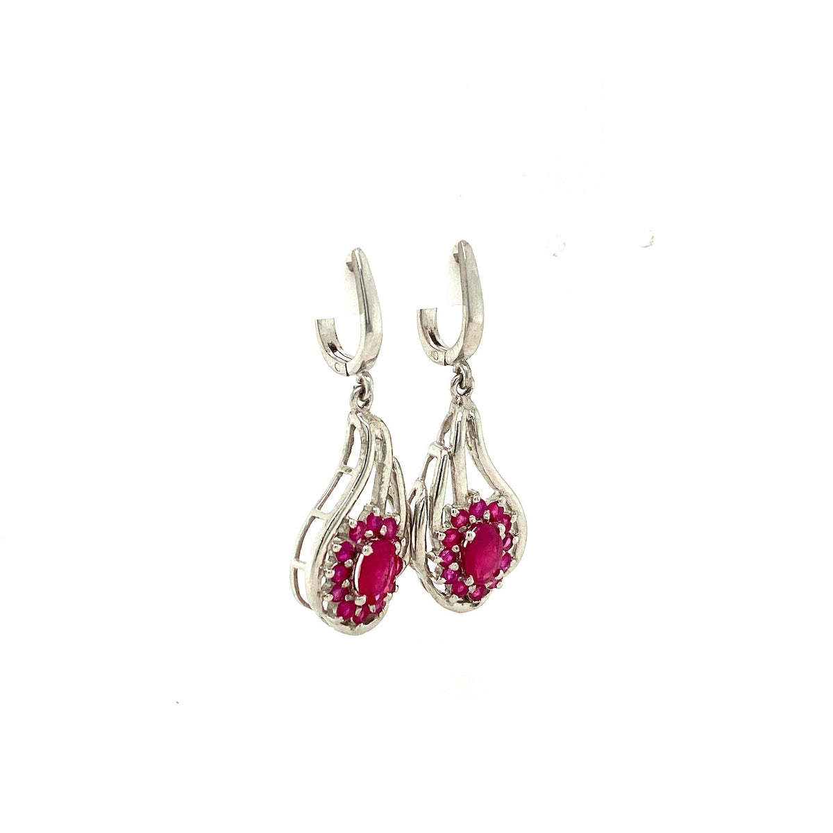 Ruby Sterling Silver Jewellery Set