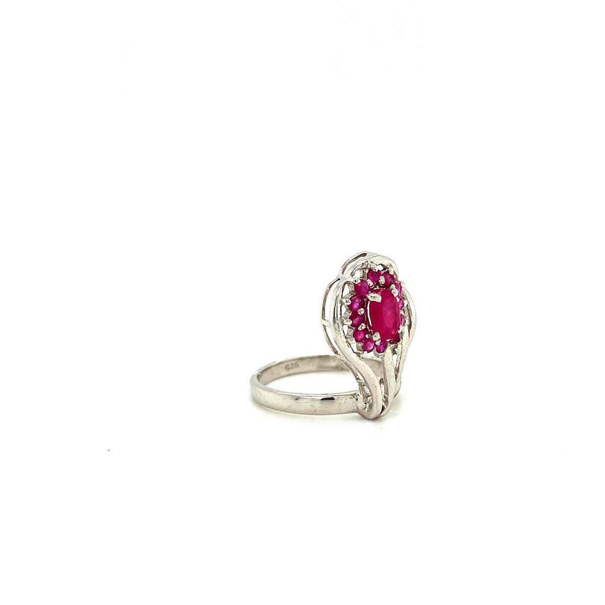 Ruby Sterling Silver Jewellery Set