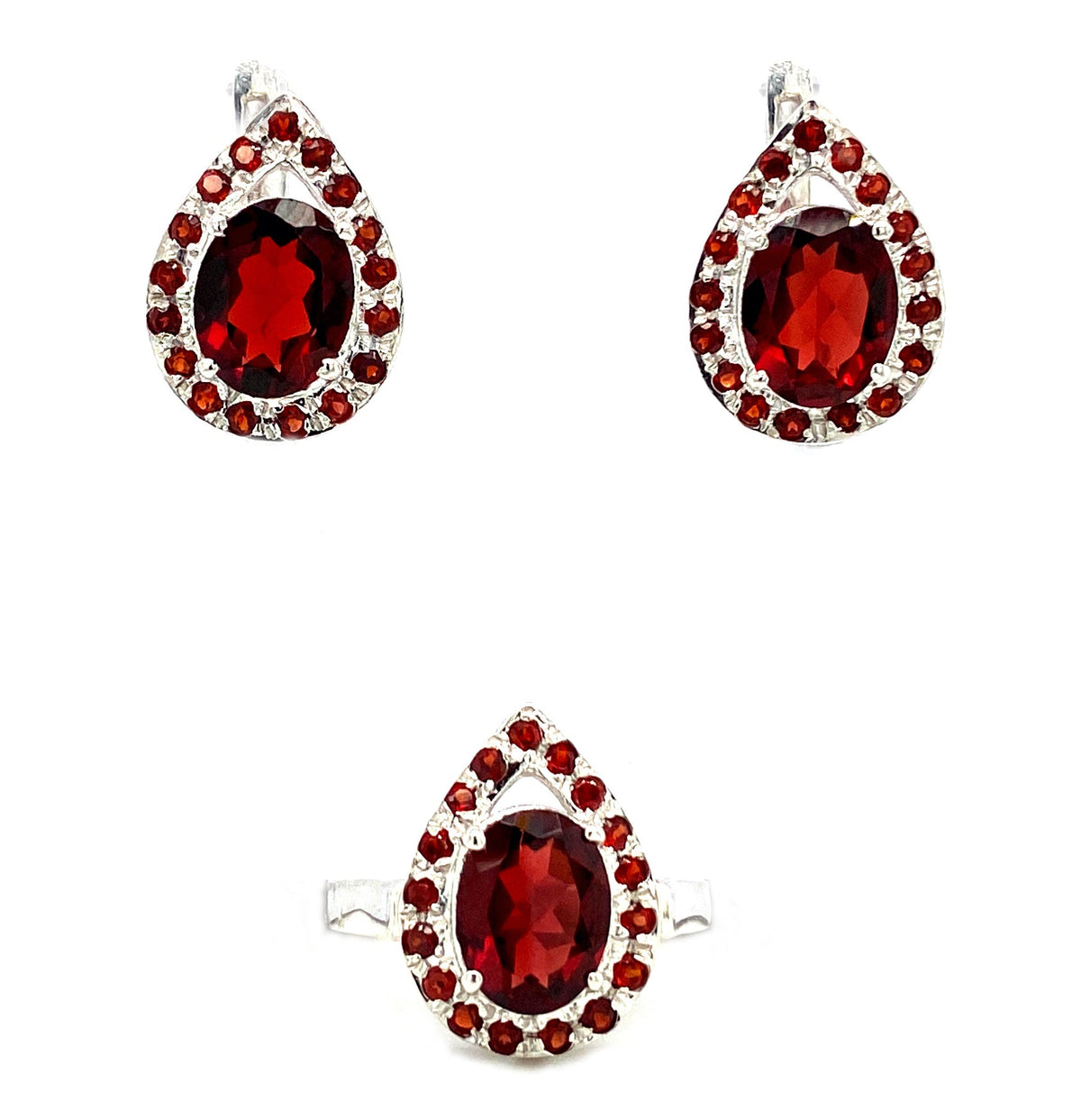 Garnet Sterling Silver Jewellery Set II