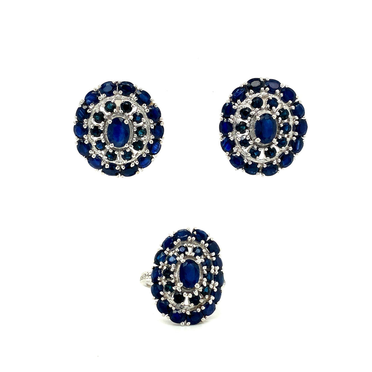 Sapphire Sterling Silver Jewellery Set II