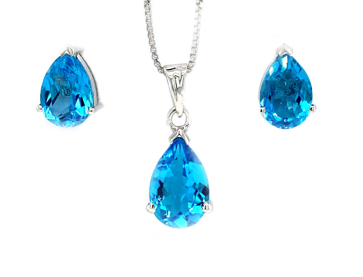 Blue Topaz Sterling Silver Jewellery Set II