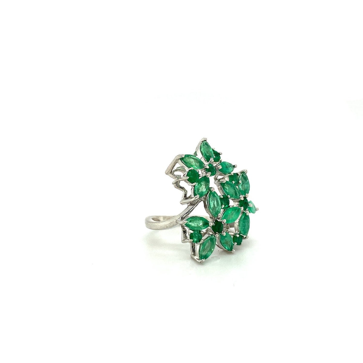 Emerald Sterling Silver Jewellery Set III