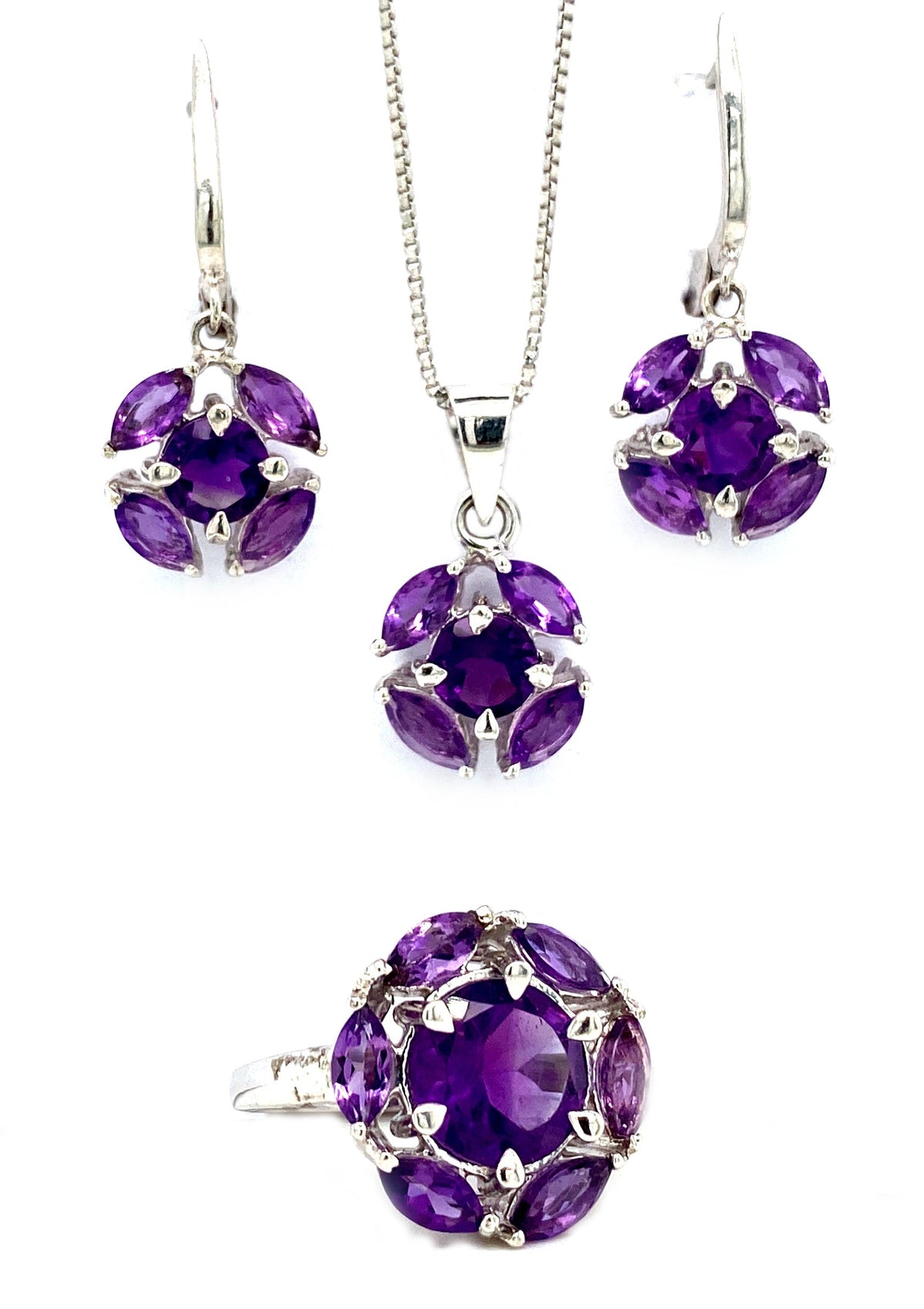 Amethyst Sterling Silver Jewellery Set II