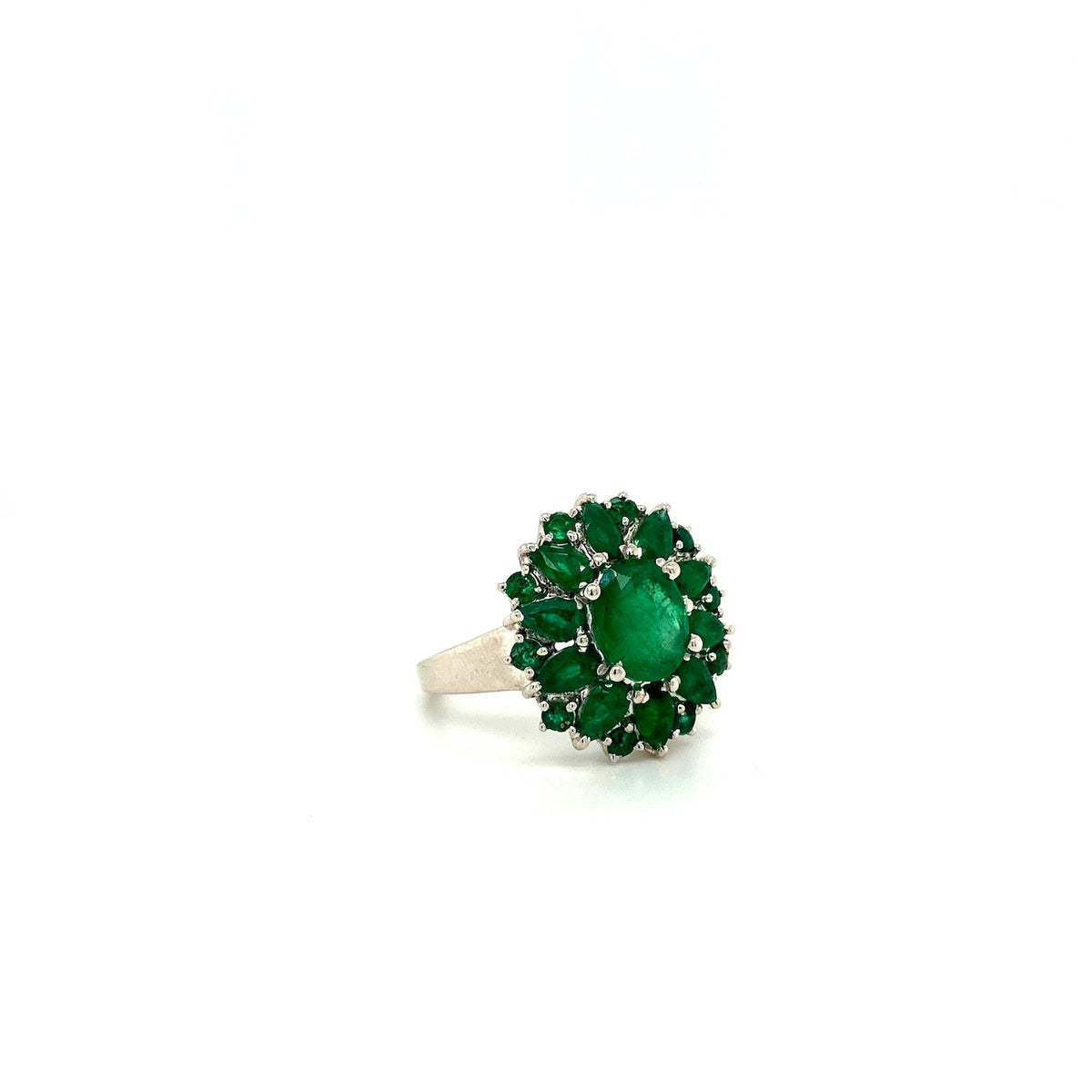 Emerald Sterling Silver Jewellery Set II